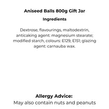 Load image into Gallery viewer, Aniseed Balls 800g Gift Jar