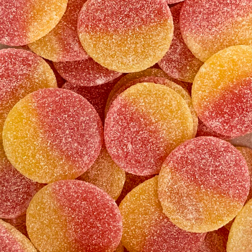 Fizzy Peach Sunsets (100g) (Vegan) pick n mix sweets from joyofsweets.com