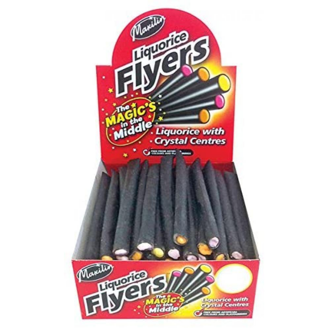 Liquorice Flyers with Fruit Crystal Centre 40 Pieces