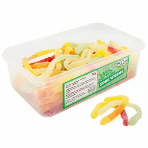 Buy Crazy Candy Factory Sweetshop Sour Worms (1kg) Halal jelly pick n mix sweets from Joyofsweets.com