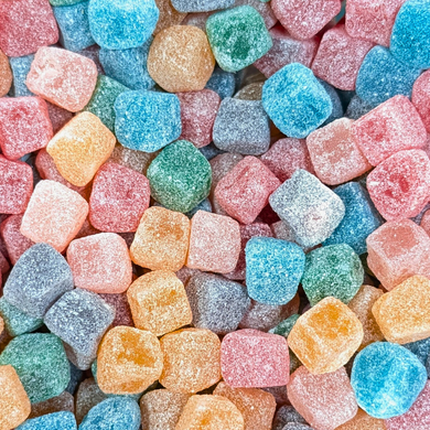 small colourful sour fizzy pick n mix cubes