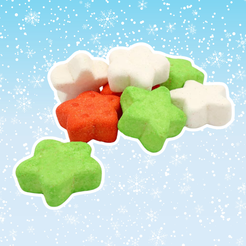 Green Red and White Mallow Stars (100g) (Gluten Free)