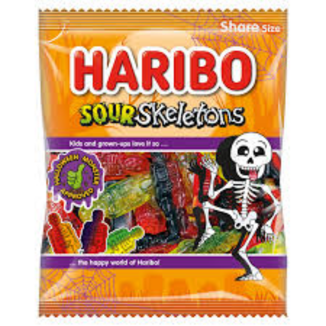 Haribo Sour Skeletons Bag 160g (BBE 10/25)