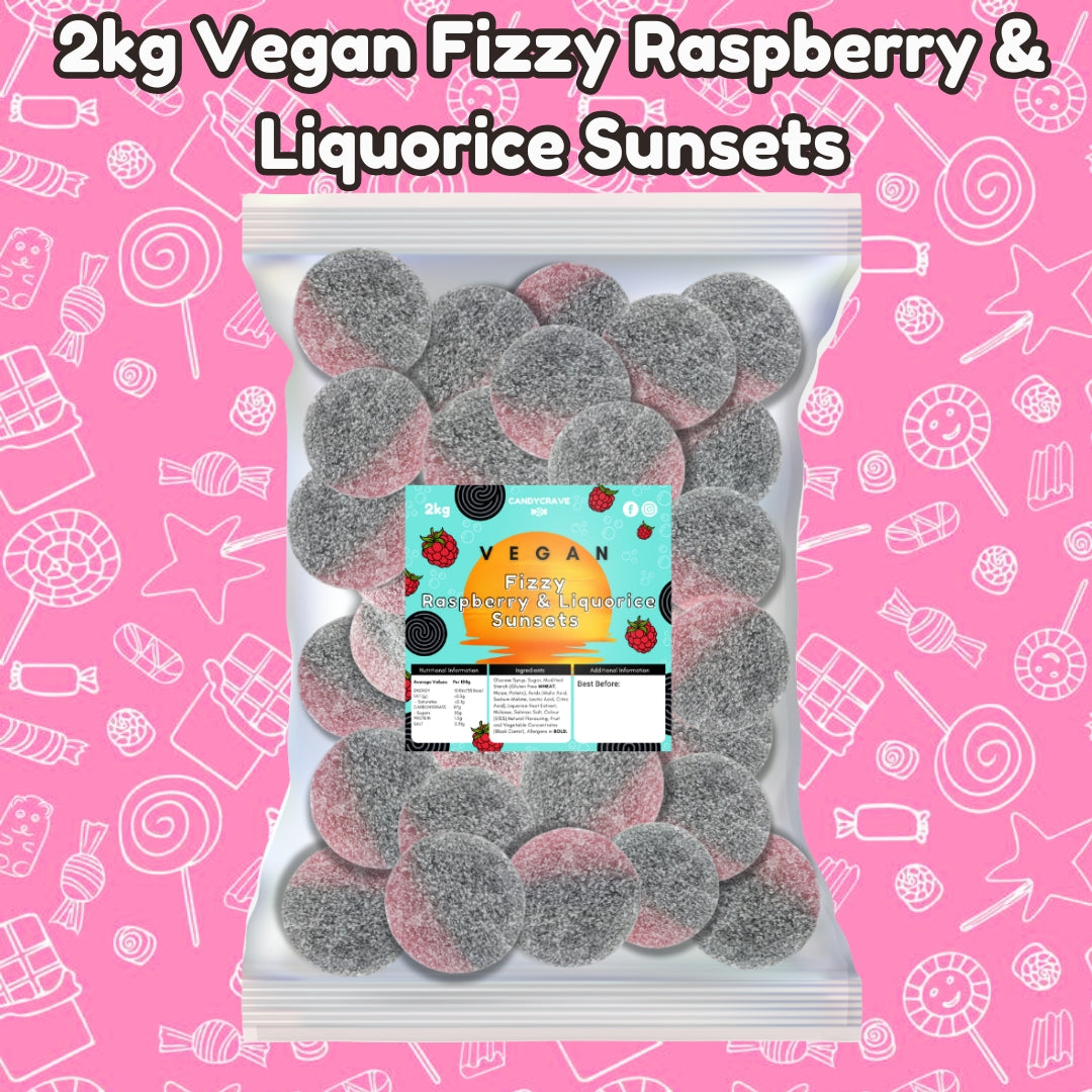 Fizzy Raspberry Bricks Fizzy Raspberry & Liquorice Sunsets 2kg (Vegan) | Joyofsweets.com ...