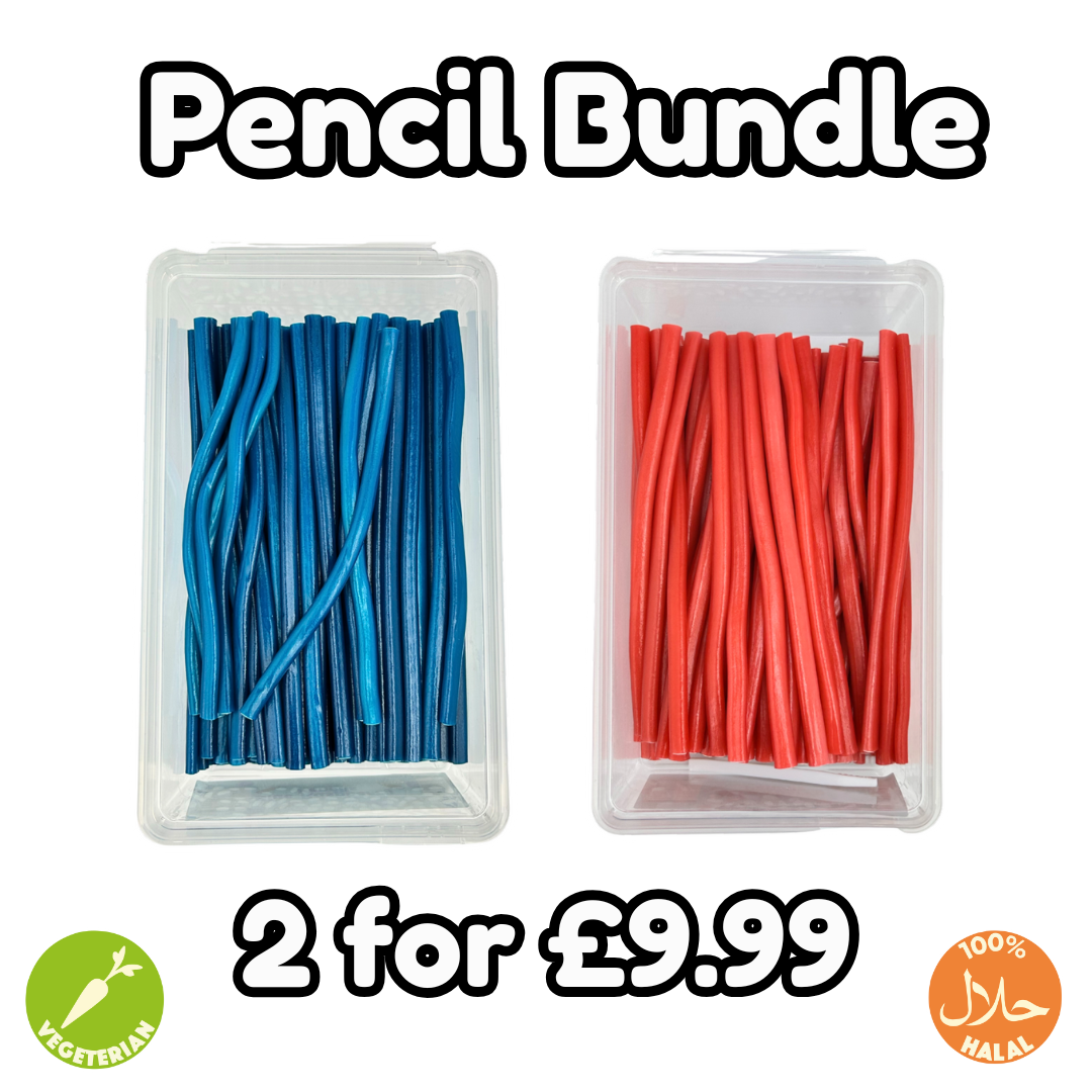 2kg Pencil Bundle - Blue Raspberry and Strawberry Pencils – JoyofSweets.com