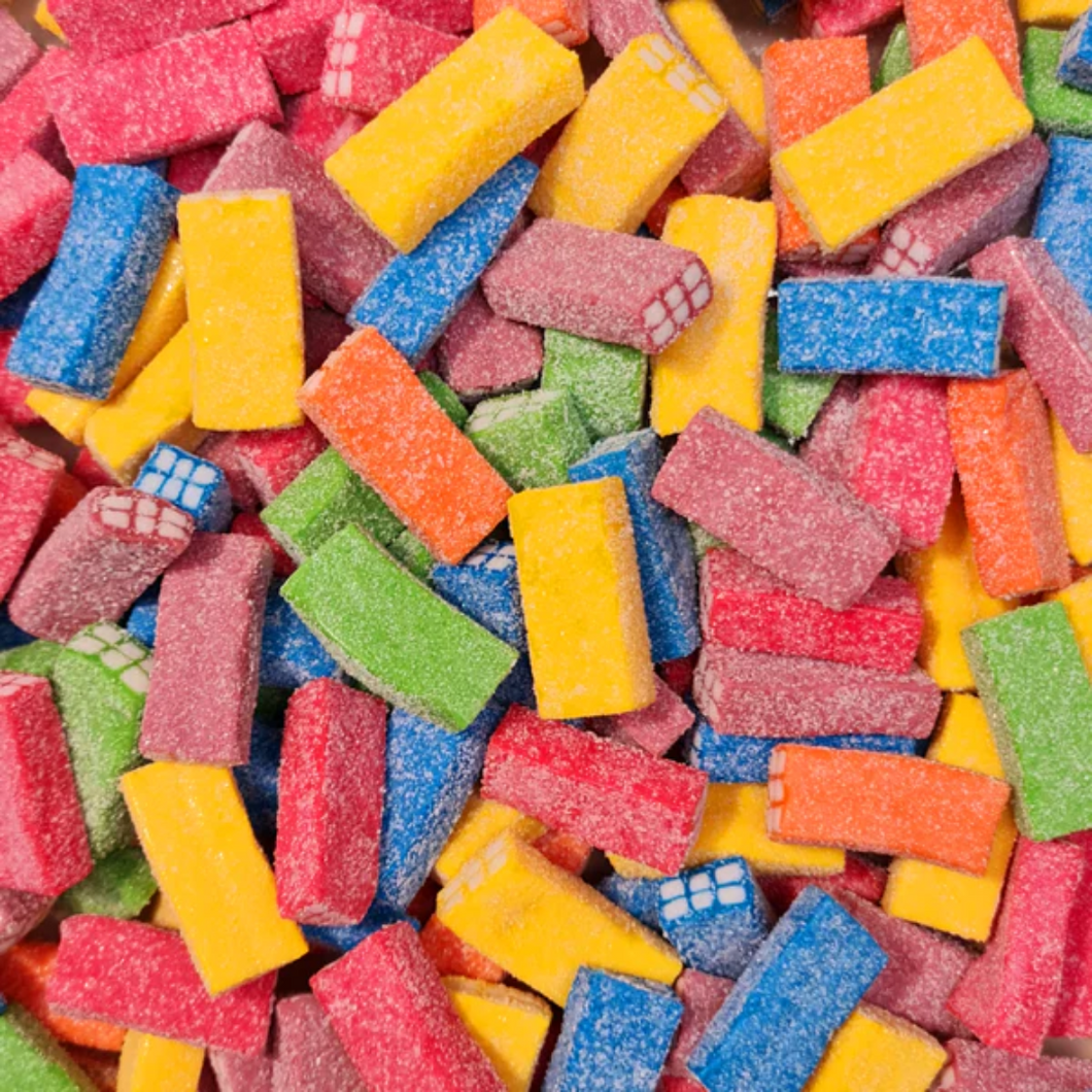 Fizzy Assorted Bricks (100g) sour pick n mix sweets from joyofsweets.com