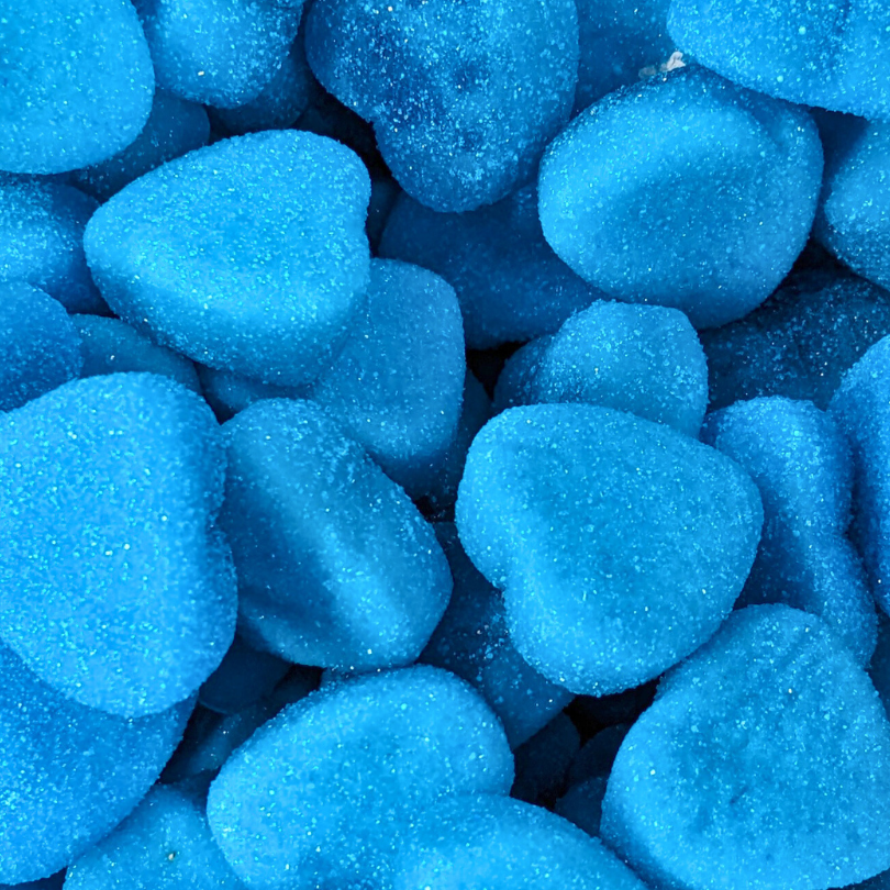 Sour Blue Raspberry Hearts (Halal)