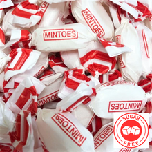 Load image into Gallery viewer, Mintoes Sugar Free (75g) buy from Wrapped sugar free peppermint flavoured buttery hard boiled sweets.
