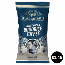 Load image into Gallery viewer, Buchanan&#39;s Sweet &amp; Rich Liquorice Toffee Bag 120g
