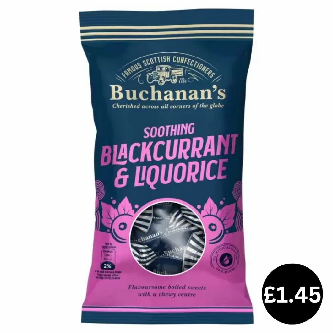 Buchanan's Soothing Blackcurrant & Liquorice Bag 140g
