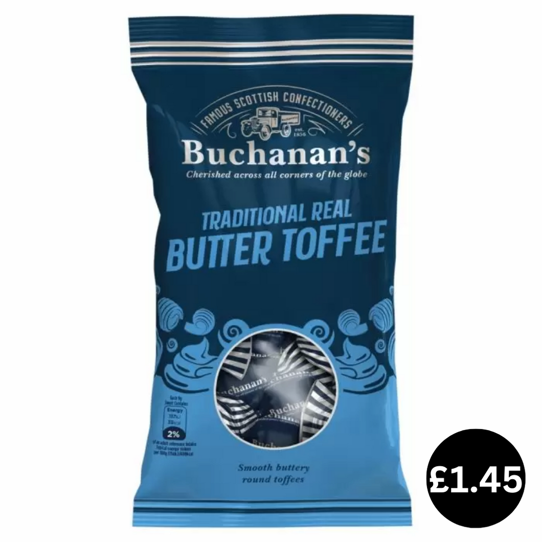 Buchanan's Traditional Real Butter Toffee Bag 140g
