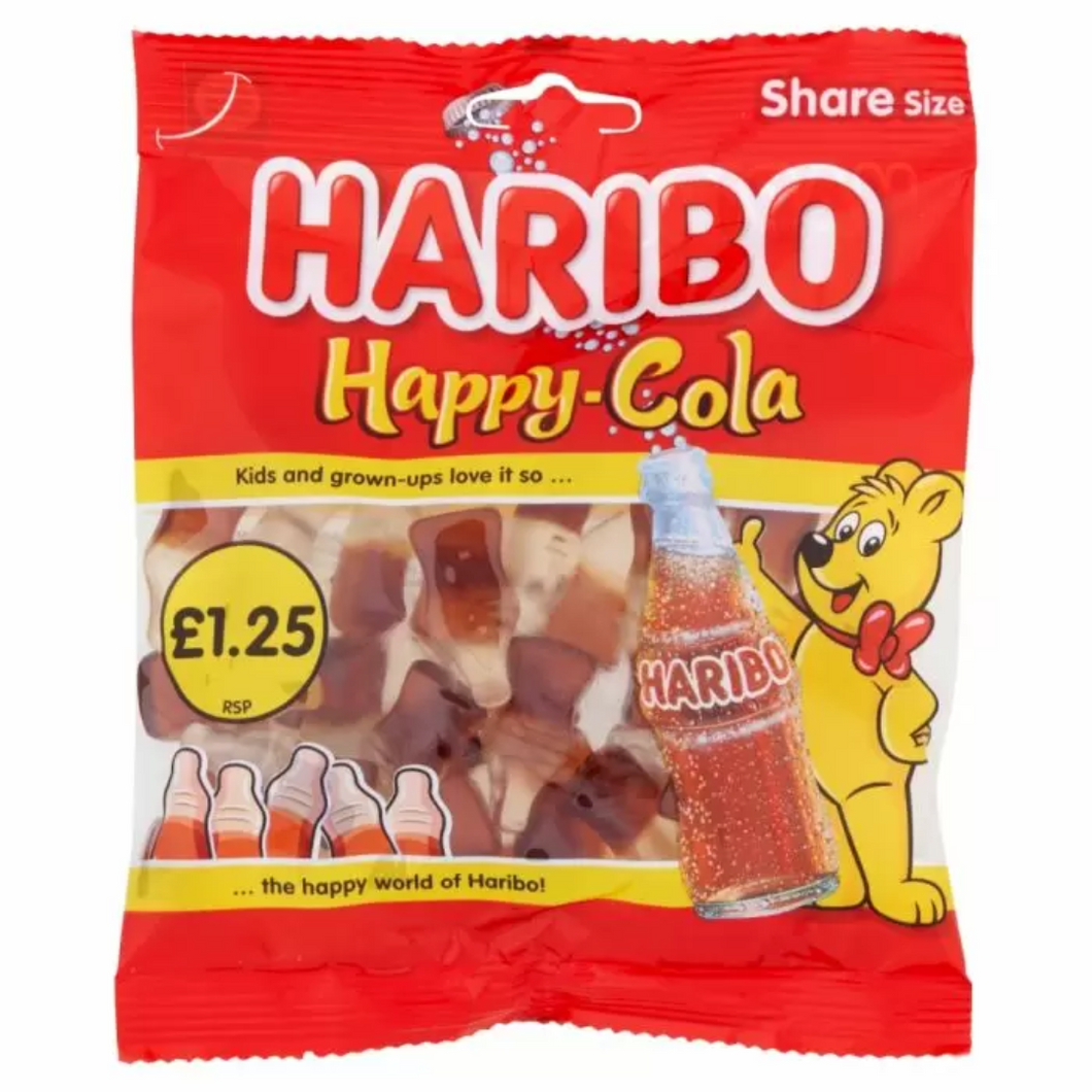 Haribo Happy Cola Bottles 140g buy from joyofsweets.com