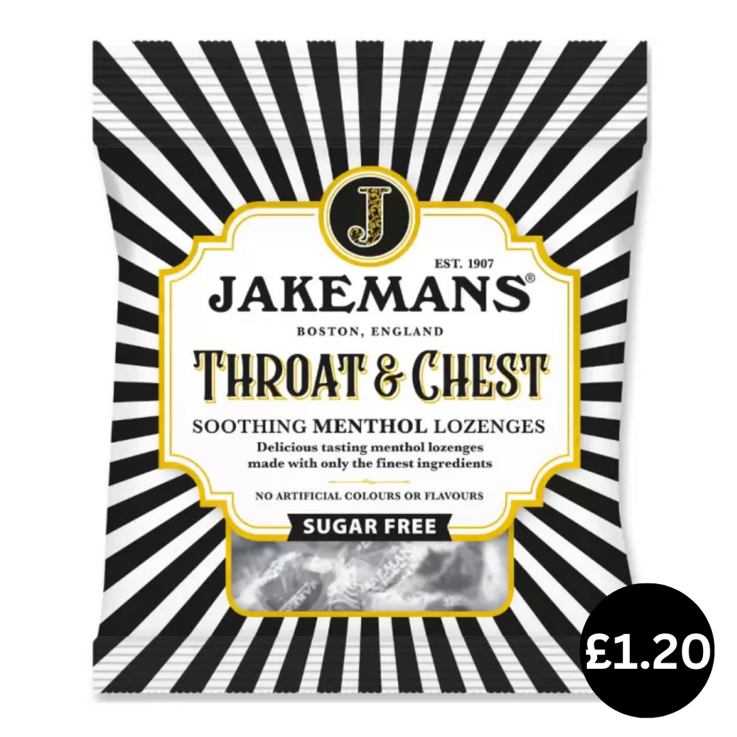 Jakemans Throat And Chest Sugar Free Bag 50g