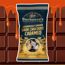 Load image into Gallery viewer, Buchanan&#39;s Luxuriously Smooth Dark Chocolate Caramels Bag (140g)
