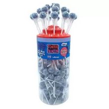 Load image into Gallery viewer, Vidal Blue Raspberry Tongue Painter Lollies (150 Tub) lolly pick n mix sweets from joyofsweets.com
