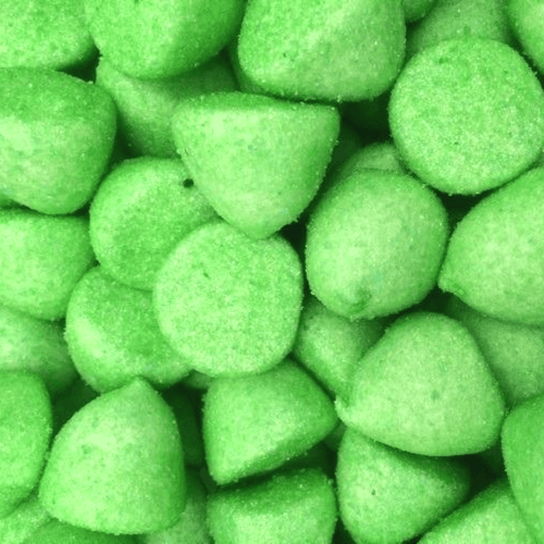 Green Paintballs Marshmallows sweets from joyofsweets.com
