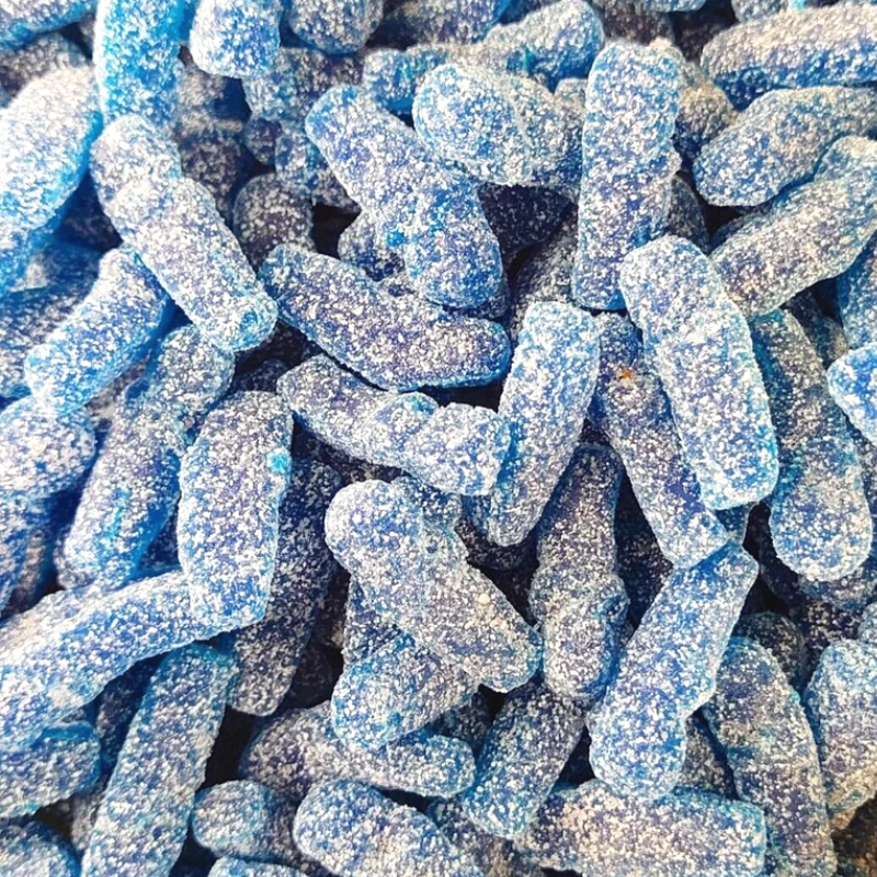 Fizzy Blue Jelly Babies sour pick n mix sweets from joyofsweets.com