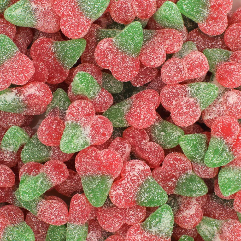 Fizzy Twin Cherries sour pick n mix sweets from joyofsweets.com